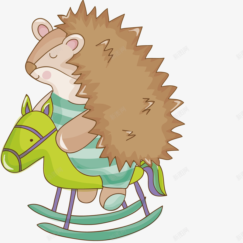 骑木马的刺猬png免抠素材_88icon https://88icon.com 刺猬 动物 卡通 可爱 手绘 木马 玩具