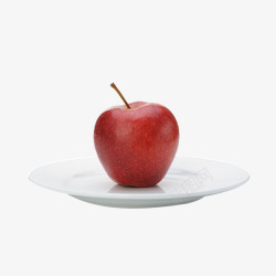 盘子里一个红苹果素材