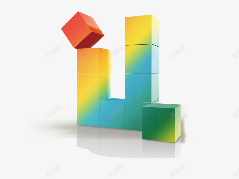 彩色方块组合png免抠素材_88icon https://88icon.com 建筑模型 彩色的方块 科技应用