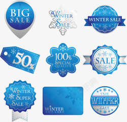 冬季购物促销标签矢量图素材