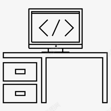 代码计算机桌面技术组合图标图标