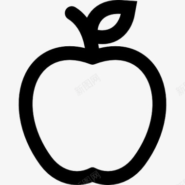 桃子水果苹果的轮廓图标图标