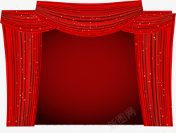 红色幕布红色大舞台素材