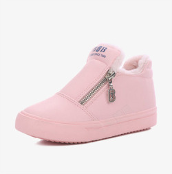 冬季保暖粉色童鞋素材
