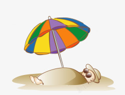 打伞的太阳沙子下的人高清图片