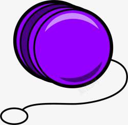 紫色立体圆形卡通悠悠球矢量图素材