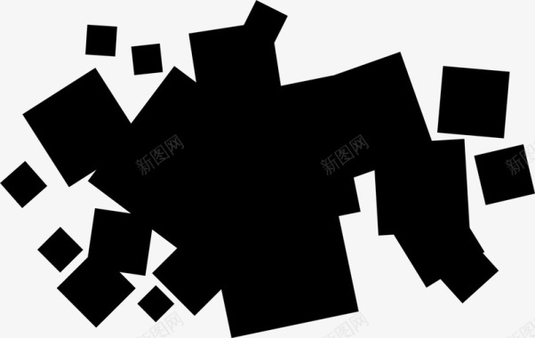 黑色简约方块图标图标