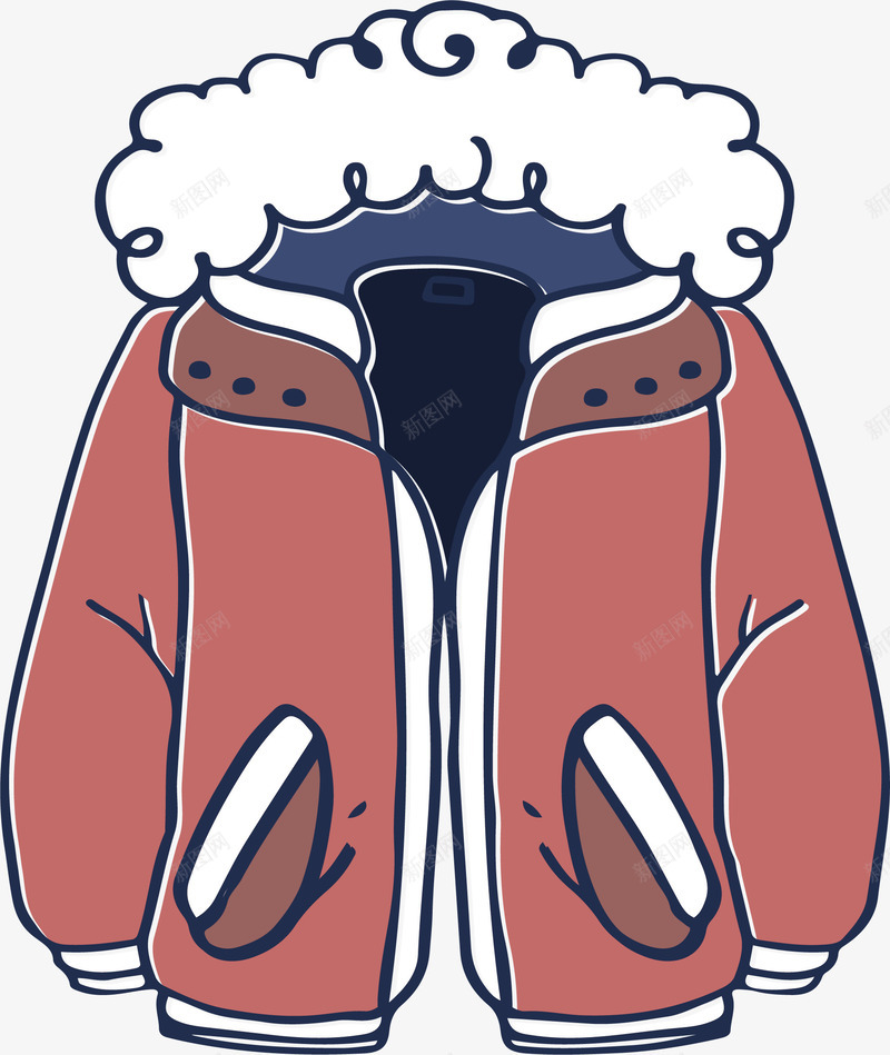 卡通红色加厚外套矢量图ai免抠素材_88icon https://88icon.com 冬季外套 加厚外套 卡通外套 外套 矢量png 红色外套 矢量图
