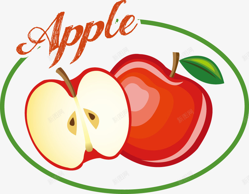 水果标签苹果矢量图ai免抠素材_88icon https://88icon.com 水果标签矢量素材苹果 矢量图