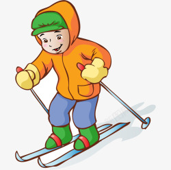 冬季滑雪男孩素材