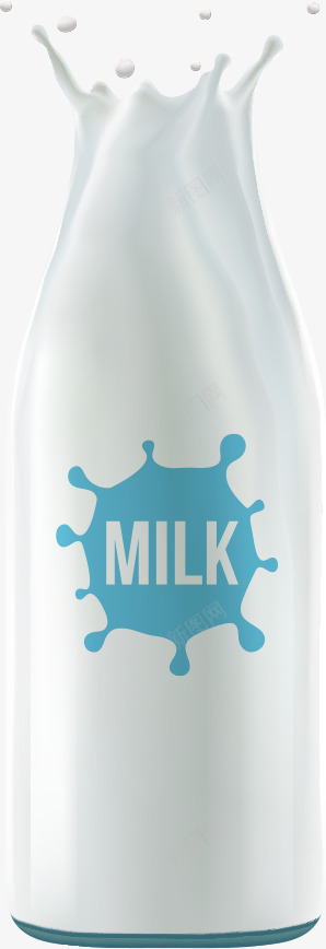 瓶装喷溅牛奶png免抠素材_88icon https://88icon.com 卡通牛奶 喷溅牛奶 牛奶 矢量牛奶