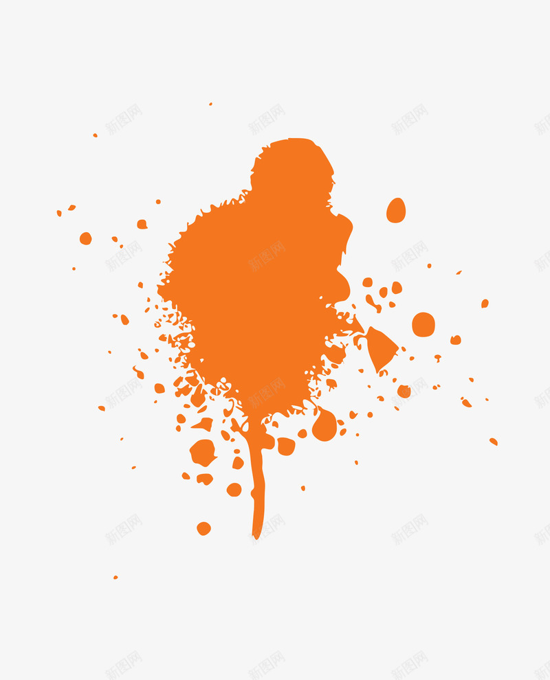 颜料橙色免费png免抠素材_88icon https://88icon.com 喷溅 橙色 颜料