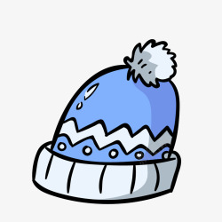 蓝色冬季毛线帽子素材