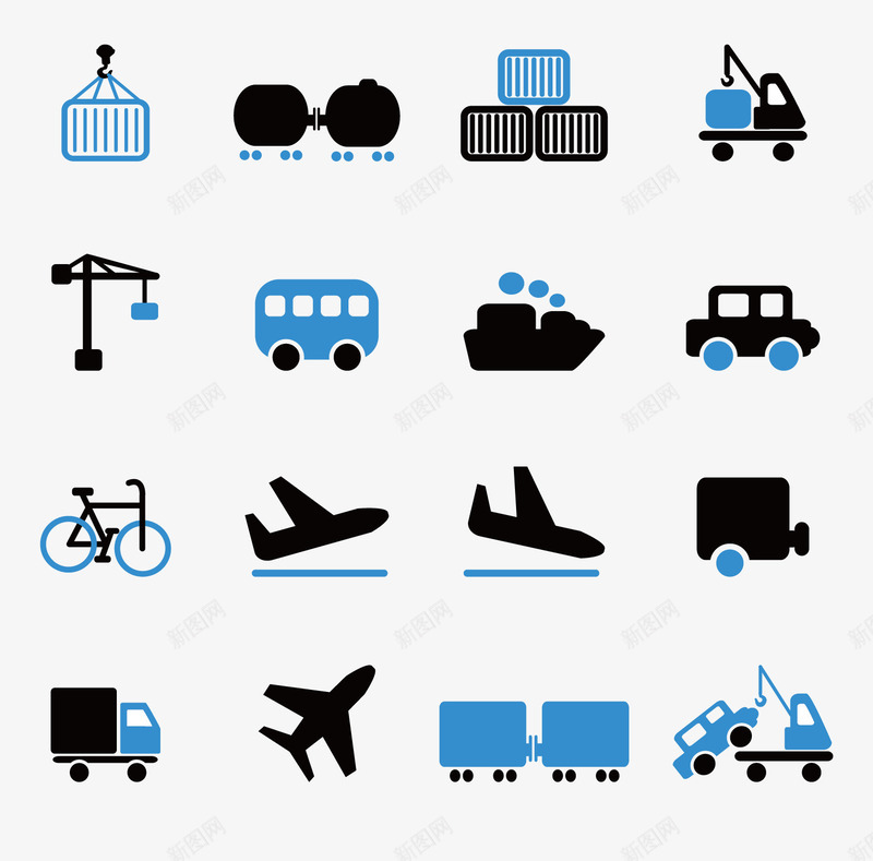 交通工具合集png免抠素材_88icon https://88icon.com 交通工具 公共汽车 吊车 火车 矢量汽车 自行车 飞机