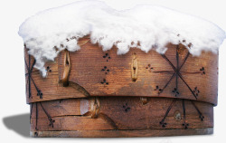 雪地里的木箱素材