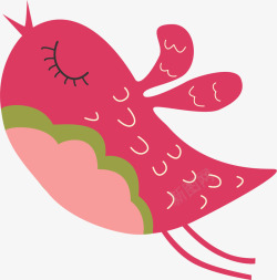 象征爱情的粉色小鸟素材