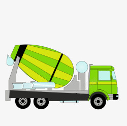 绿色施工水泥搅拌车运输卡车辆素材