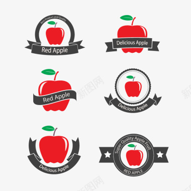 红色苹果矢量图图标图标