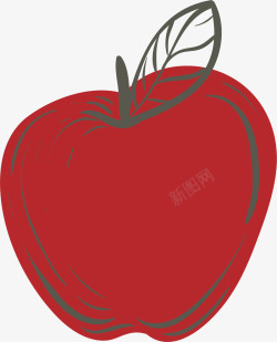 手绘可爱红色苹果素材