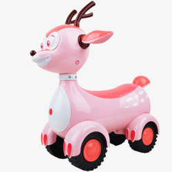 粉色可爱女孩玩具车素材