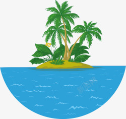 夏季椰子树岛素材