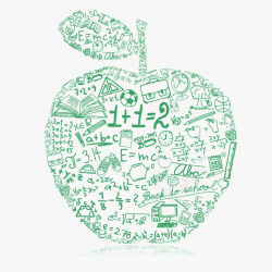 创意苹果图案发散思维绿色素材