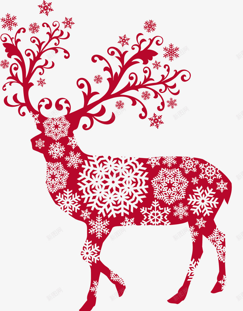 红色动物鹿图案png免抠素材_88icon https://88icon.com 动物 图案 拼凑 红色 组合 鹿
