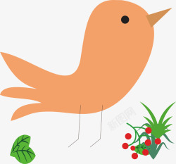 卡通动物小鸟插画矢量图素材