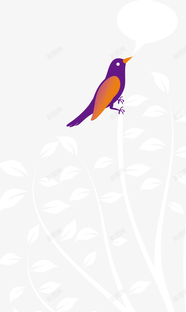 站在树上的小鸟插图矢量图eps免抠素材_88icon https://88icon.com 站在树上的小鸟 鸟 矢量图