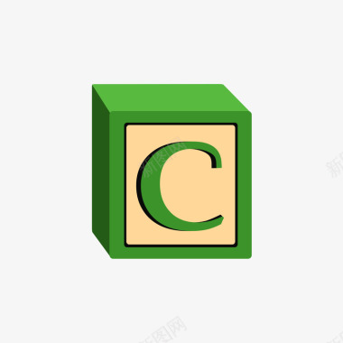 绿色方块C图标图标