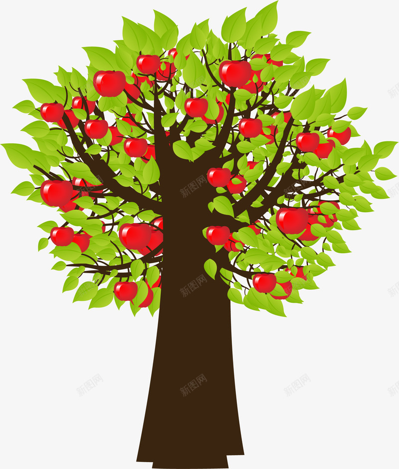 卡通苹果树手绘图png免抠素材_88icon https://88icon.com Q版苹果树 卡通 新鲜的 水果 简图 红苹果 美味的 苹果树