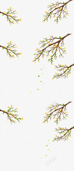 树枝背景装饰花纹矢量图素材