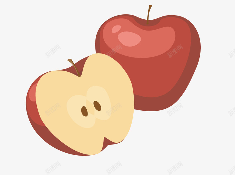 苹果png免抠素材_88icon https://88icon.com 一半苹果 水果 红苹果