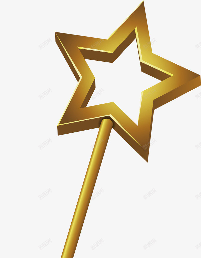 魔法棒元素矢量图ai免抠素材_88icon https://88icon.com png 玩具 矢量元素 金色 魔法棒矢量 矢量图