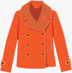 橘色女冬衣短款外套素材