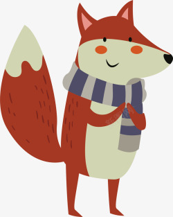 可爱冬季围巾狐狸素材
