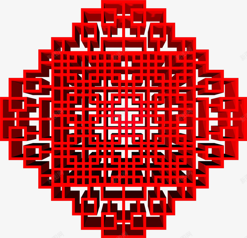 红色中式抽象花纹组合png免抠素材_88icon https://88icon.com 中式 抽象 红色 组合 花纹