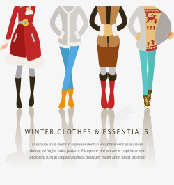 红色长靴女性冬季服装矢量图高清图片