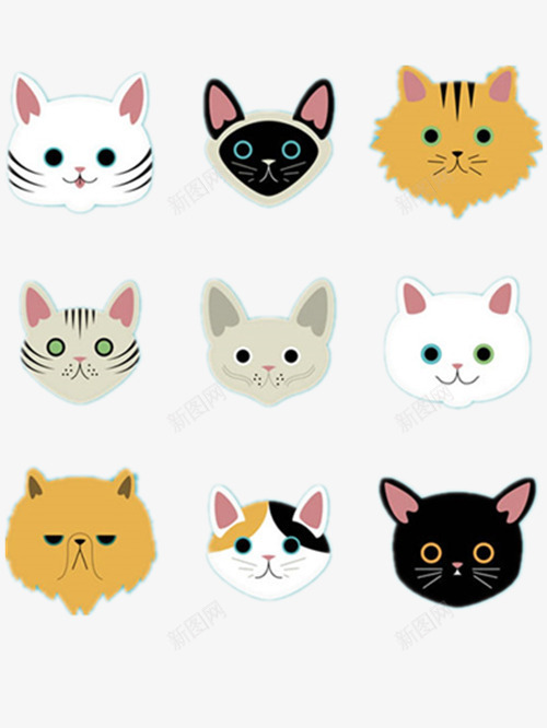 卡通猫咪头像png免抠素材_88icon https://88icon.com 头像 宠物 猫 组合