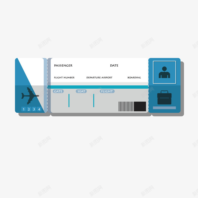 蓝色机票png免抠素材_88icon https://88icon.com 出行 分析 商务 机票 渐变 蓝色 飞机
