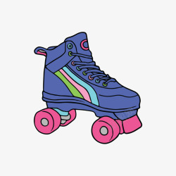 彩色手绘的溜冰鞋素材