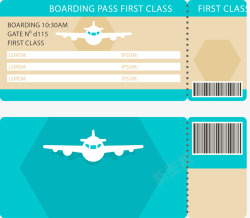 可爱清新简约登机牌素材