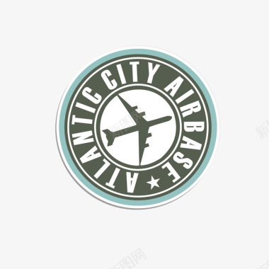 英文飞机圆形logo图标图标