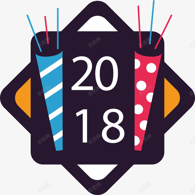 2018新年庆祝标签png免抠素材_88icon https://88icon.com 2018台历 2018挂历 2018新年标签 2018日历 新年标签 红色丝带 迎新年