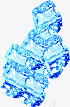 组合蓝色冰块效果素材