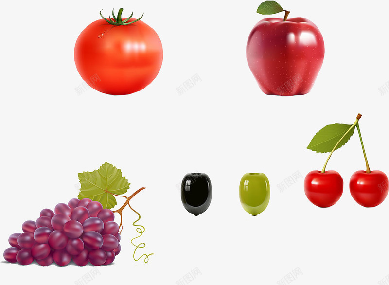 好多的水果啊png免抠素材_88icon https://88icon.com 水果 苹果 葡萄 西红柿