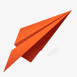 精美橘色卡通纸飞机素材