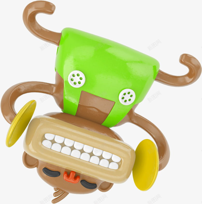 卡通版的玩具小猴子png免抠素材_88icon https://88icon.com 动漫动画 动物 卡通手绘 小猴子 水彩 玩具 装饰图