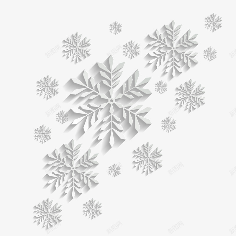 冬季的雪花矢量图ai免抠素材_88icon https://88icon.com 圣诞雪花 立体雪花 雪 雪花 矢量图