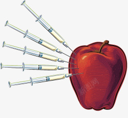 农药水果针筒苹果高清图片